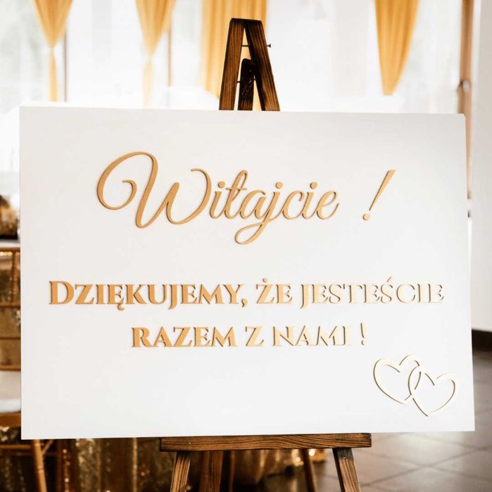 Witajcie Dziękujemy, że jesteście razem z nami Tablica powitalna 60cm