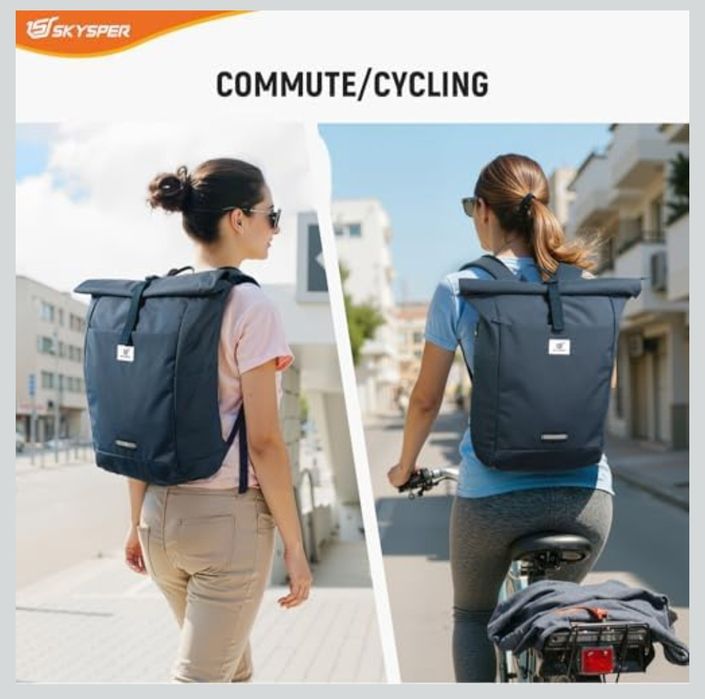 SKYSPER Rolltop plecak dla mężczyzn i kobiet, z kieszenią na laptopa
