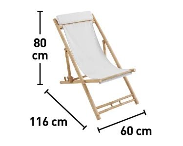 Leżak Boho beż bambus nowy