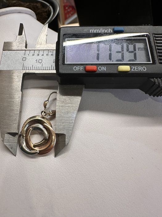 Złote Kolczyki wisiorek próba 333