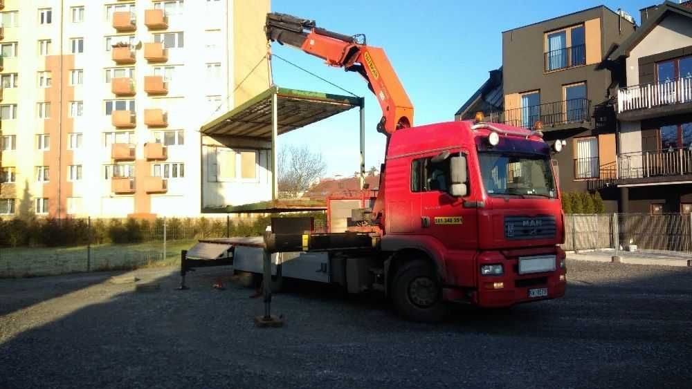 Transport ciężarowy skrzynia 8 m HDS 27  m