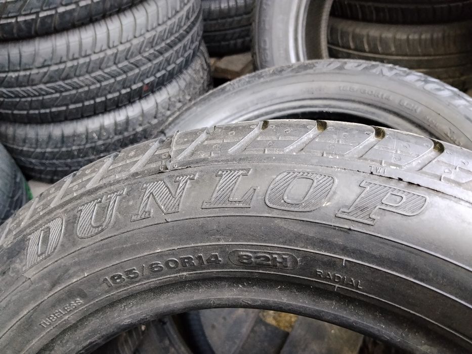 Dunlop 185 60 r14 2шт шини літні Ланос б'у резина з Європи