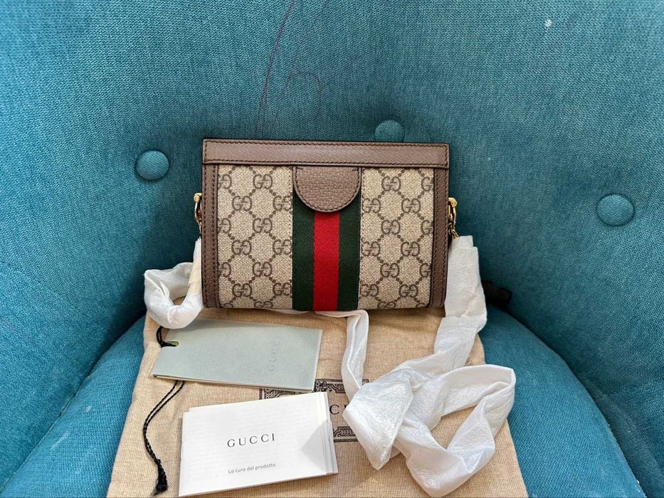Gucci Ophidia Shoulder BagGG Supreme Medium Brown