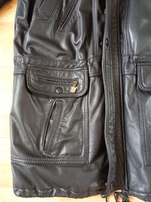 Męska kurtka płaszcz skórzany