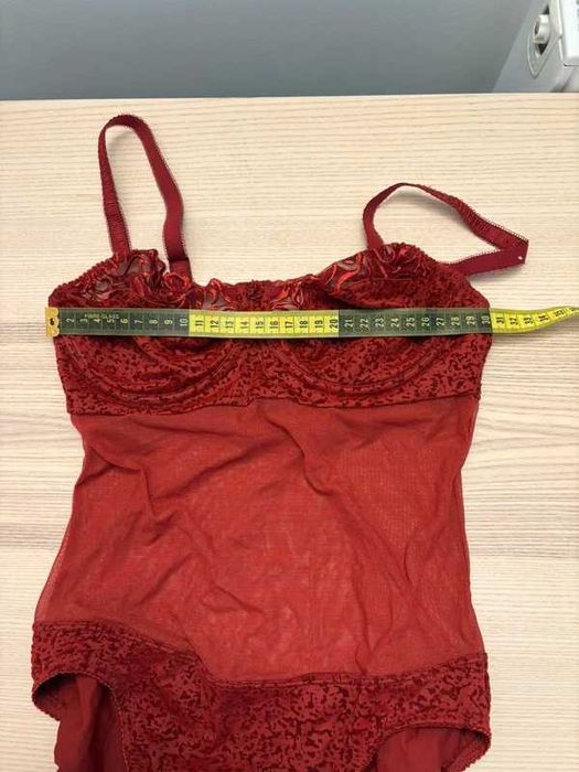 Body damskie FELINA | koronka | burgundowe | S/M