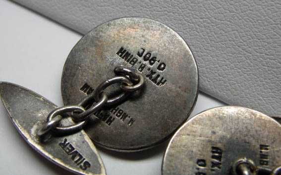 Srebrne spinki do koszuli pagoda pagody.