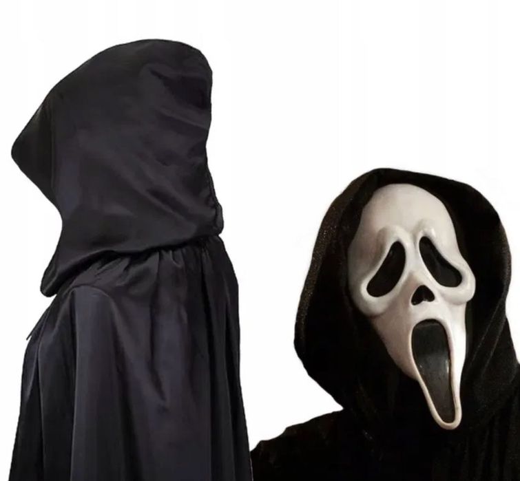 HALLOWEEN STRÓJ PRZEBRANIE peleryna maska krzyk śmierć dorosłych