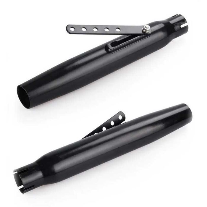 Ponteira Escape Universal Chopper Bobber 435mm Cromado Preto Mate