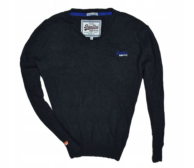 Superdry Cashmere Blend Sweter Męski Vneck L