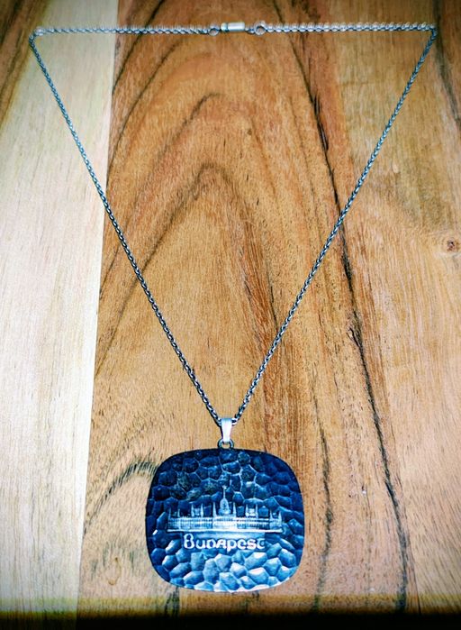 Stary srebrny Łańcuszek Imago Artis Kraków + zawieszka młotkowana