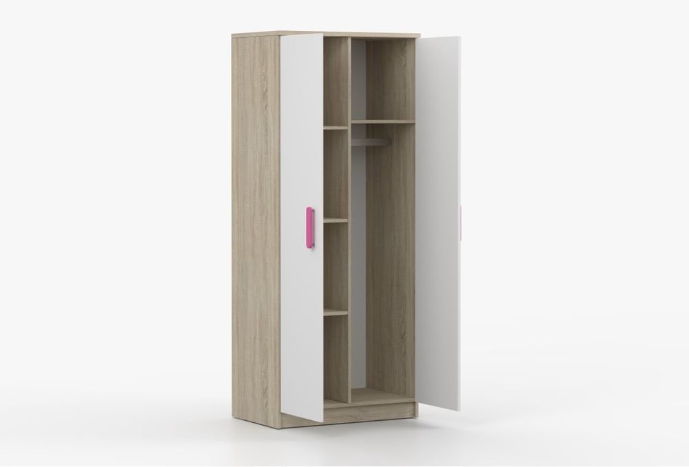 Szafa dąb Sonoma biały 2D 06 – Smyk III 80/50/192cm
