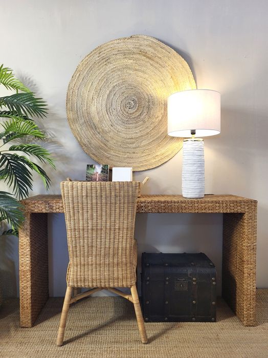 aparador, consola, mesa, secretaria, rattan, rustico