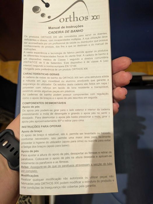 Cadeira higiene orthos XXI