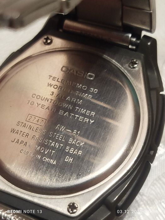 Часы Cassio AW-81 Illuminator telememo 30. Батарейка 10 лет