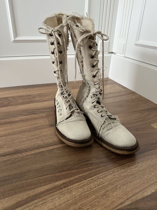 Unikatowe lniane buty vintage