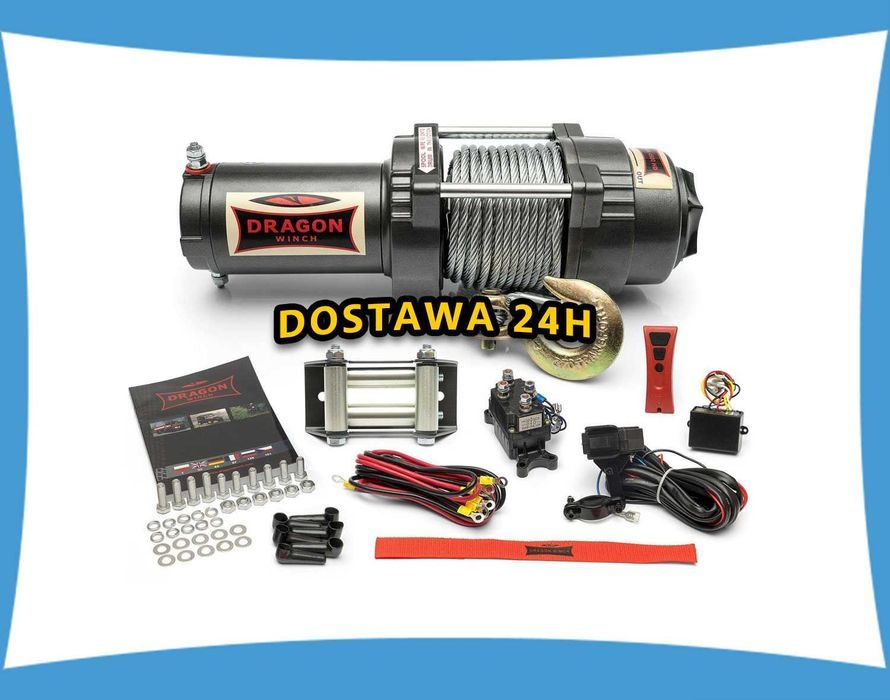 1,6T WYCIĄGARKA DRAGON 12V ELEKTRYCZNA wciągarka linowa pługa quada