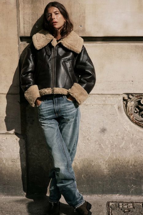 Дублянка Zara L, XL куртка зара коричнева дублянка