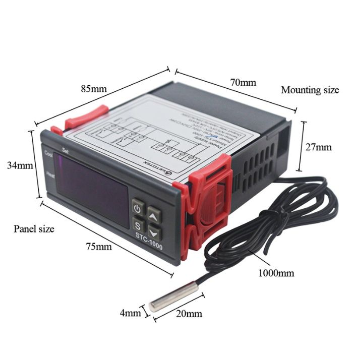 Termostato STC-1000 digital 0.1ºC (decimal) 220V
