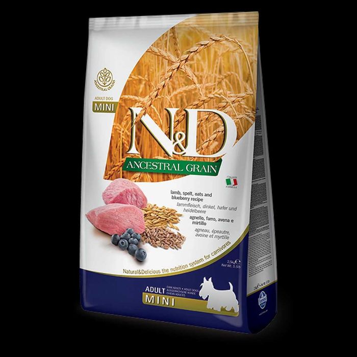 Farmina N&D LOW GRAIN DOG LAMB & blueberry adult mini - 7 кг