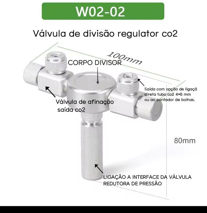 Regulador co2 com contador de bolha e válvula solenoide 12v