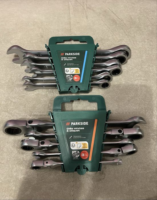 Набір ключів Parkside з тріскачкою (Німеччина) є з шарніром та без.