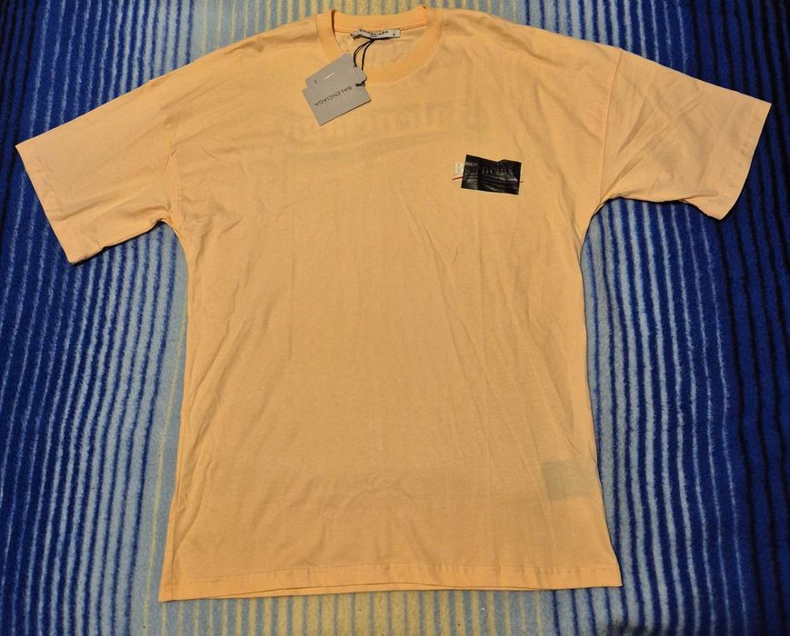 NOWOŚĆ Nowy koszulka tshirt bezowa Balenciaga Paris super JAKOŚĆ M