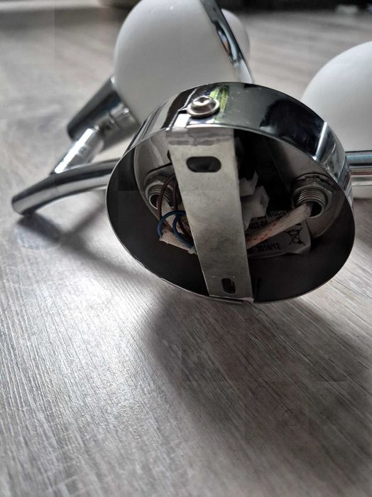 Lampa sufitowa wisząca chromowana nowoczesna 2 żarówki E14 nowoczesna