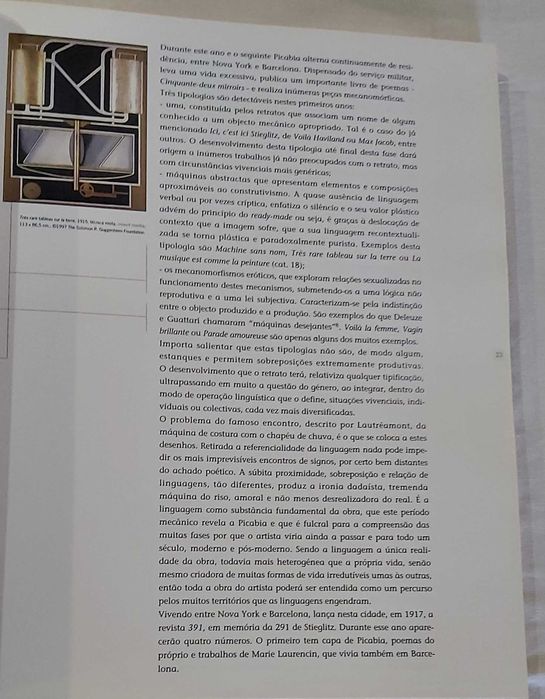 Catalogo de exposição Francis Picabia no CCB