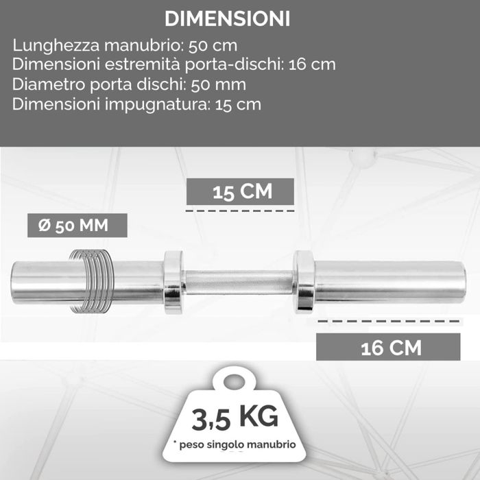 Zestaw gryfów krótkich FFitness 50 cm