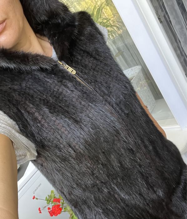 Норковая жилетка вязка