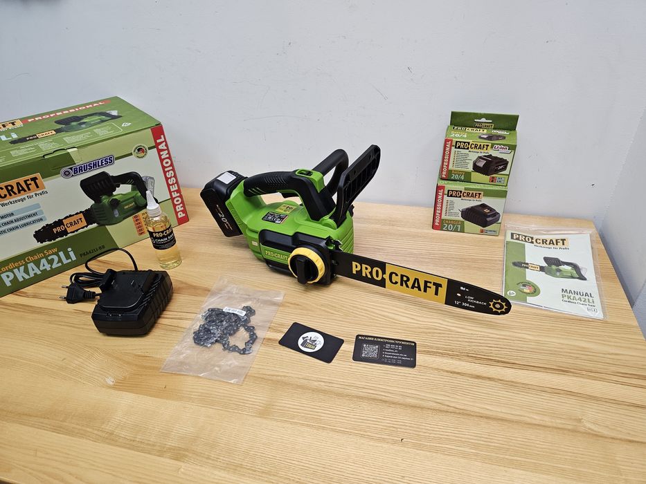Пила Цепная Аккумуляторная ProCraft PKA42 304мм Шина +Акб 4.0Ah+з.у
