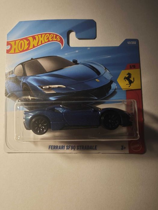 Ferrari SF90 Stradale niebieski z Hot Wheels