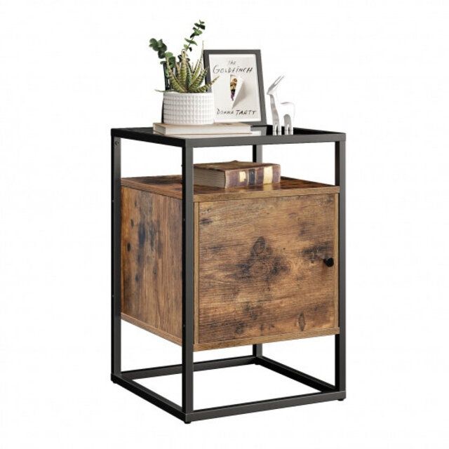 Stolik nocny szafka boczny łóżko rustykalnym