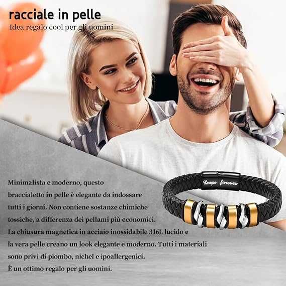 Чоловічий шкіряний браслет CheersLife (з Великобританії)