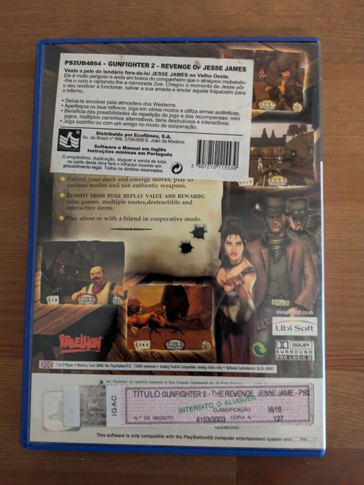 Jogo PS2 ( PlayStation 2 ) " Gunfighter II " (Opt. Estado)