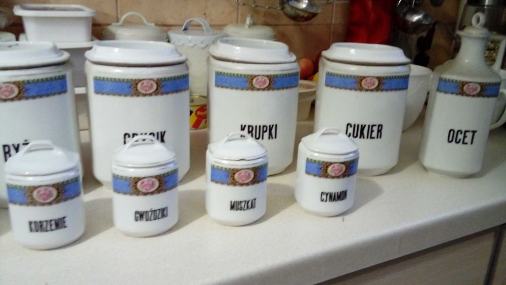 Pojemniki kuchenne sygnowane antyki
