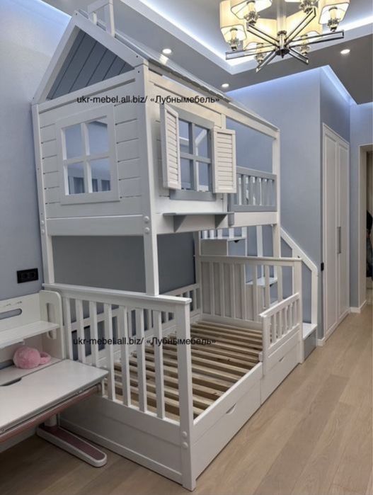 Ліжко двоповерхове "Емма",кровать  двухъярусная деревянная