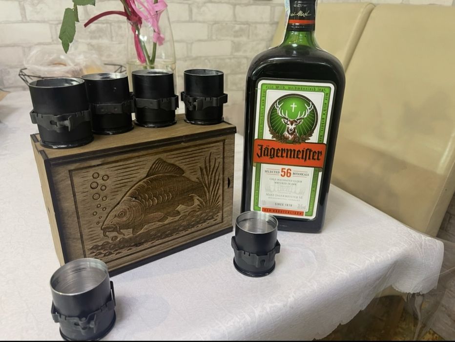 Оригінальний подарунок, набір чарок 6 штук, гільзи mk19, сувенір