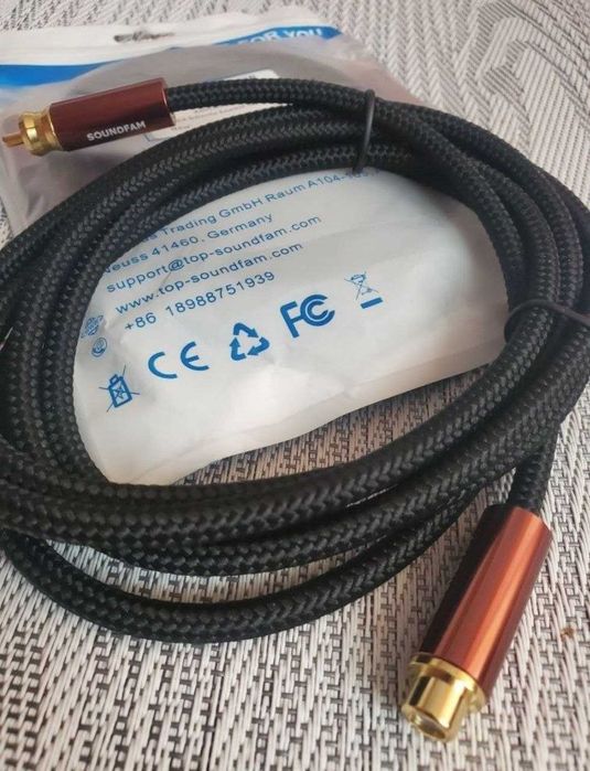 Кабель soundfam RCA LFE для сабвуфера папка мамка 2 м