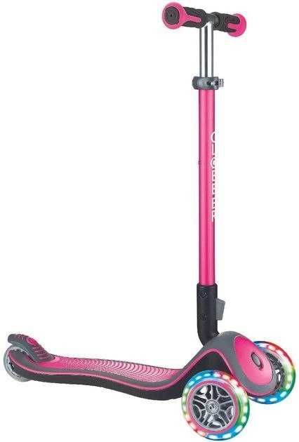 Самокат Globber Elite Deluxe 3 колеса с підсвіткою, Рожевий