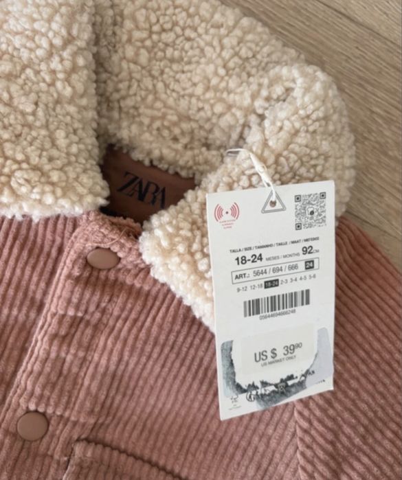 Kurtka wiosenna ocieplana Zara 92cm nowa