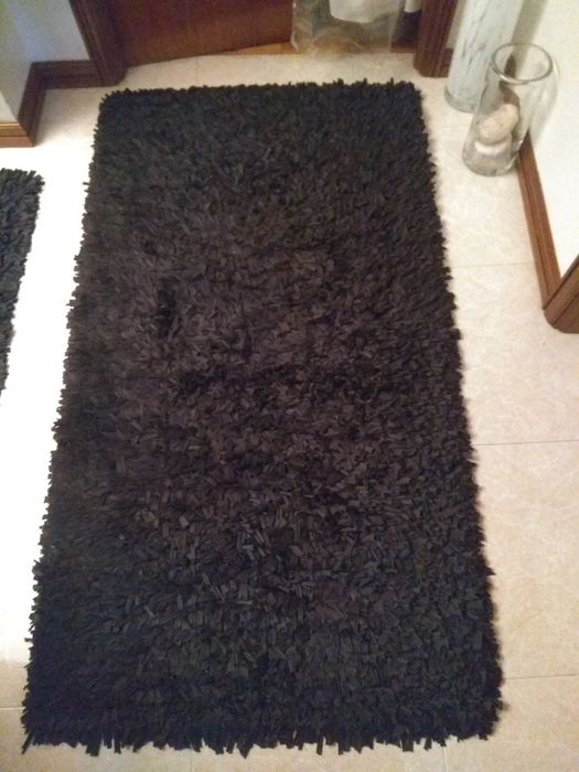 Jogo de 3 tapetes de quarto cor preto