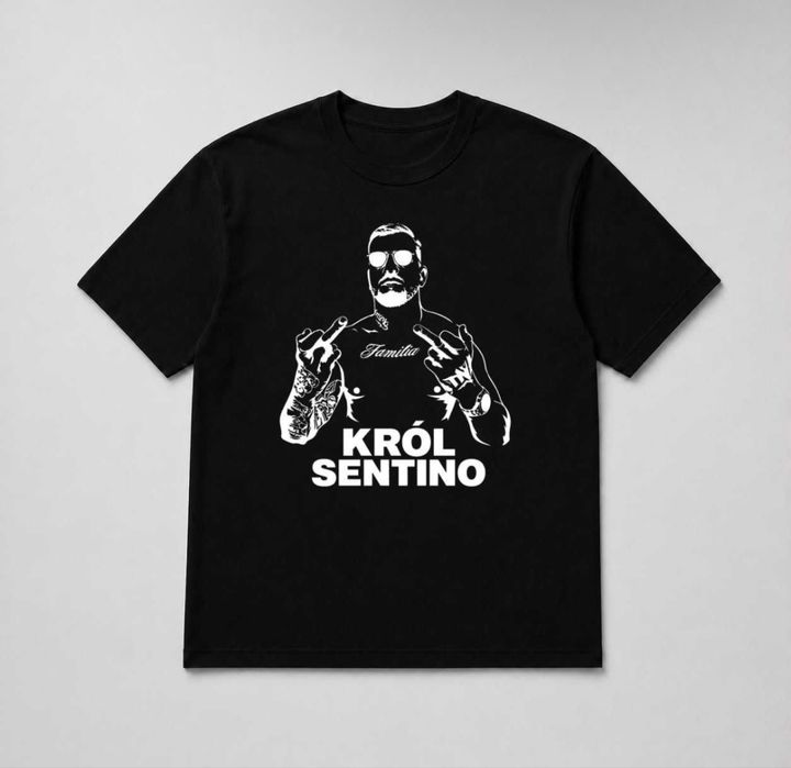 Król Sentino Koszulka Koncertowa Merch Nowa Czarna Unisex XL
