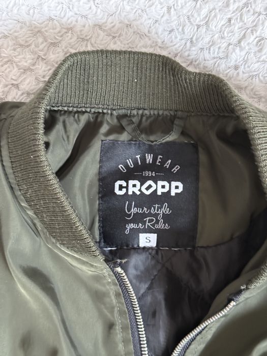 Kurtka bomberka CROPP | Ciemny Zielony Khaki | Rozmiar S