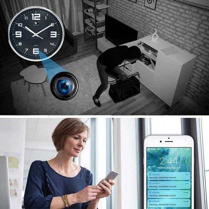 KAMERA UKRYTA ZEGAR scienna wifi na zywo w telefonie