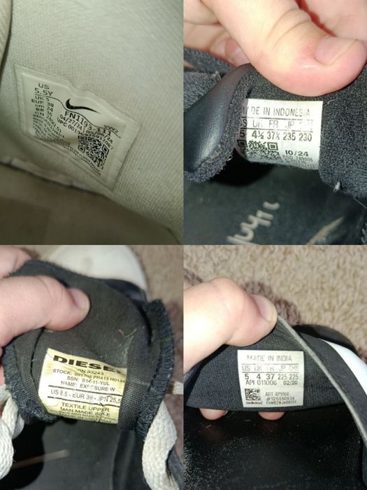 Кросівки, кеди, тапки: nike, adidas, diesel