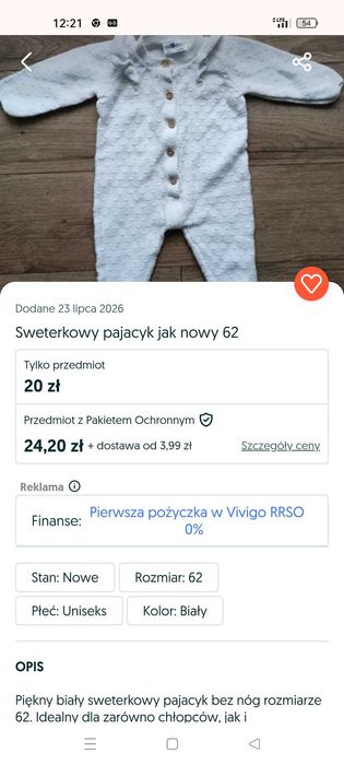 Pajacyki sweterki dla Pani Karoliny