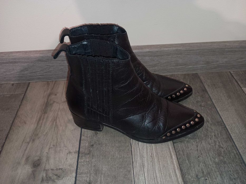 Buty damskie kowbojki czarne rozmiar 38 skóra