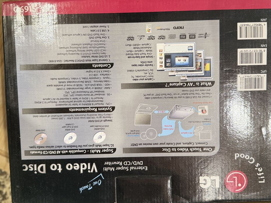 Gravador DVD Externo LG – Converte VHS e Vídeos Antigos para DVD (One Touch)