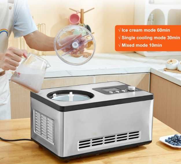Profesjonalna Elektryczna Maszyna do Lodów 2L ze Stali Nierdzewnej